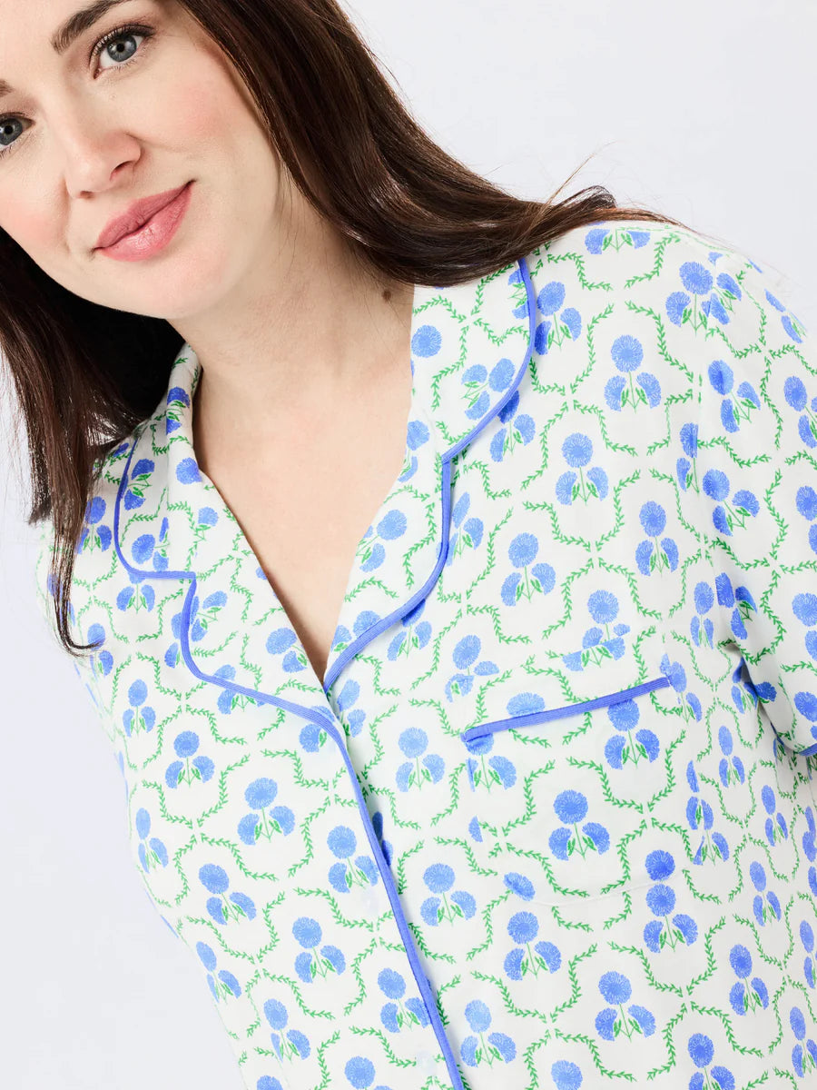 Charlotte Pants Set | Sweetbriar Lattice Blue