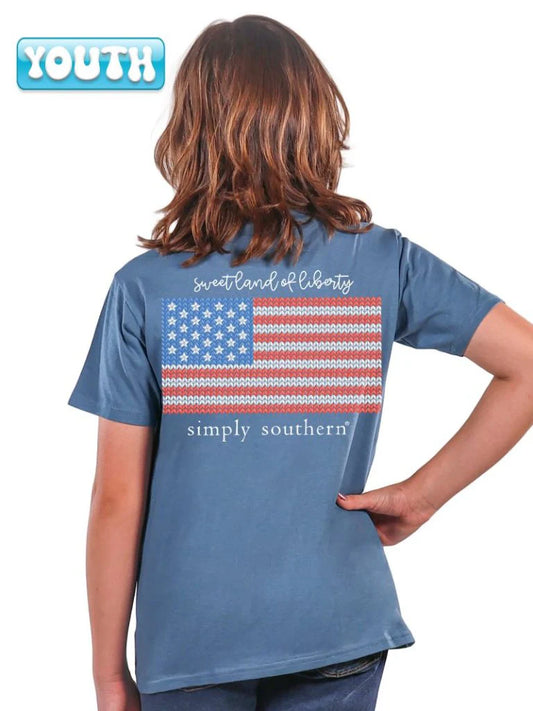 Simply Southern Youth "knitflag" Short Sleeve Tee