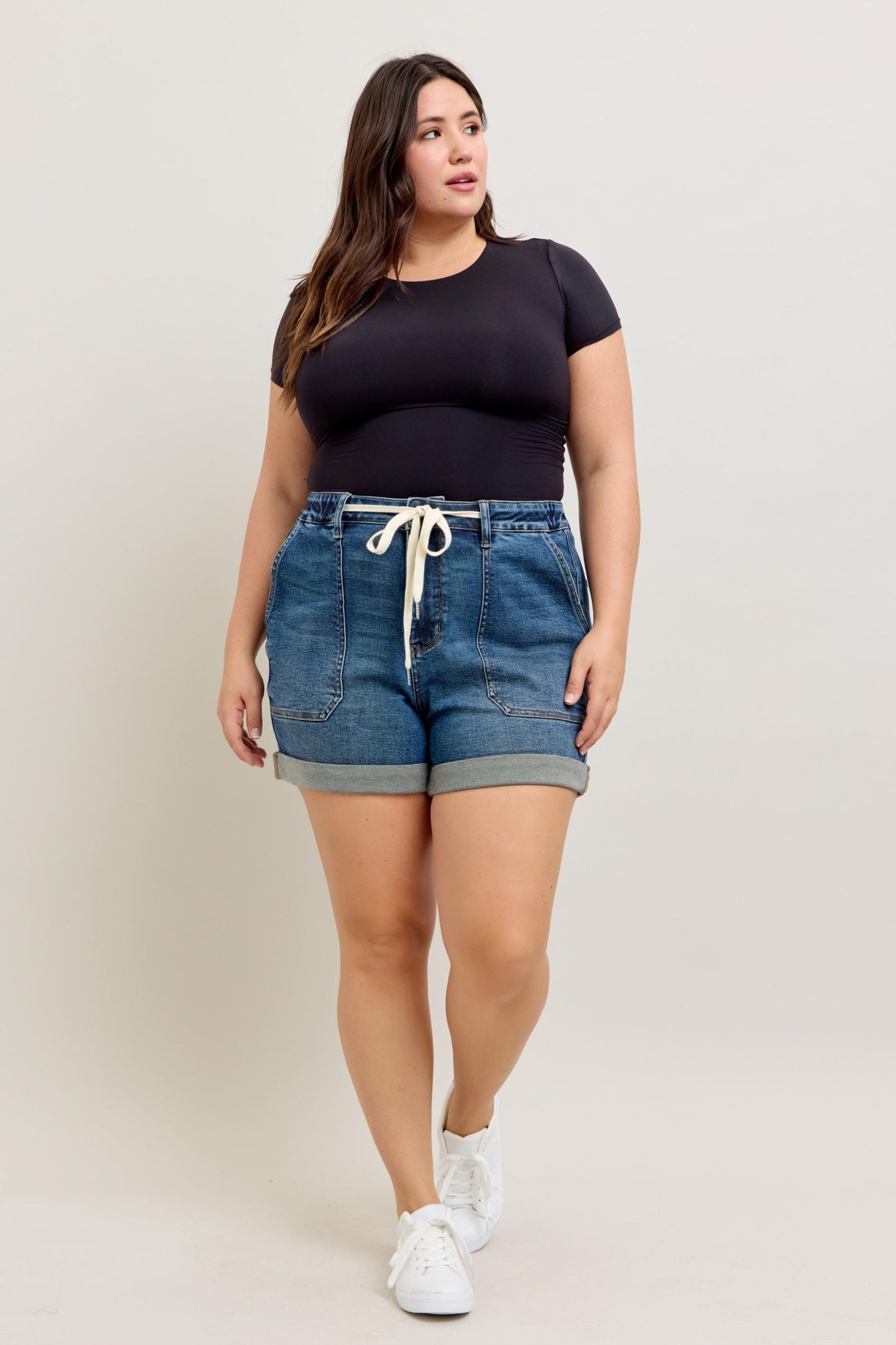 Judy blue HW Cuff Jogger Shorts