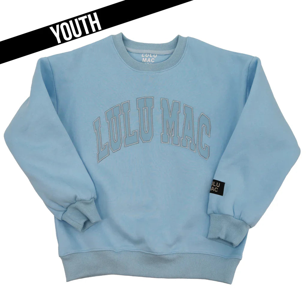 Youth LULU MAC Light Blue Crewneck