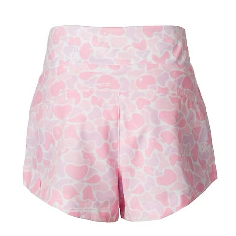 Youth Girls Yoga Shorts | Pink Camo