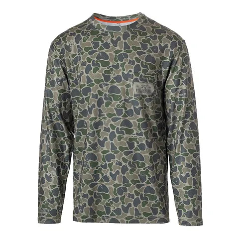 Backwoods Camo Dry-fit L/S Pocketed Tee