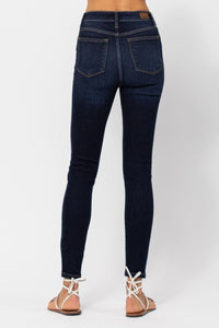 JUDY BLUE HIGH-WAIST SKINNY WITH HANDSANDING