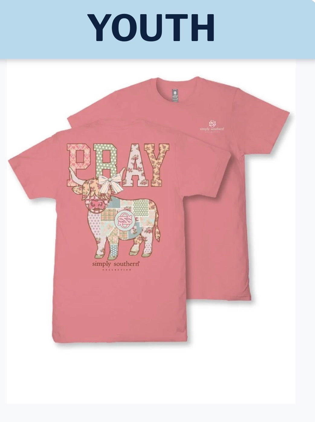 Simply Southern YOUTH “pray” Short Sleeve