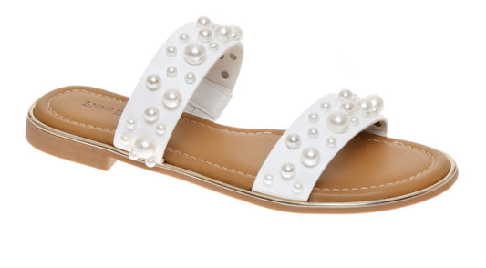 Pierre duma white pearl sandals