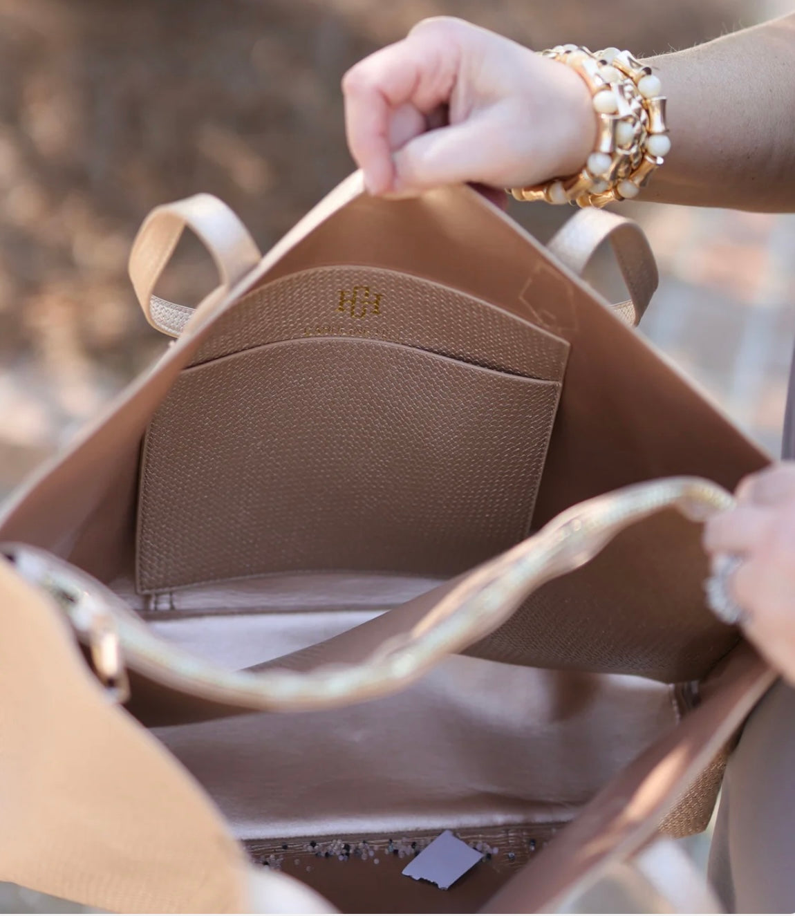 Heath Tote Bag | Woven Gold