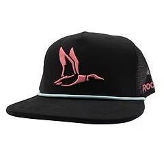 Roost Black with Pink Duck Canvas Rope Hat Fieldstone