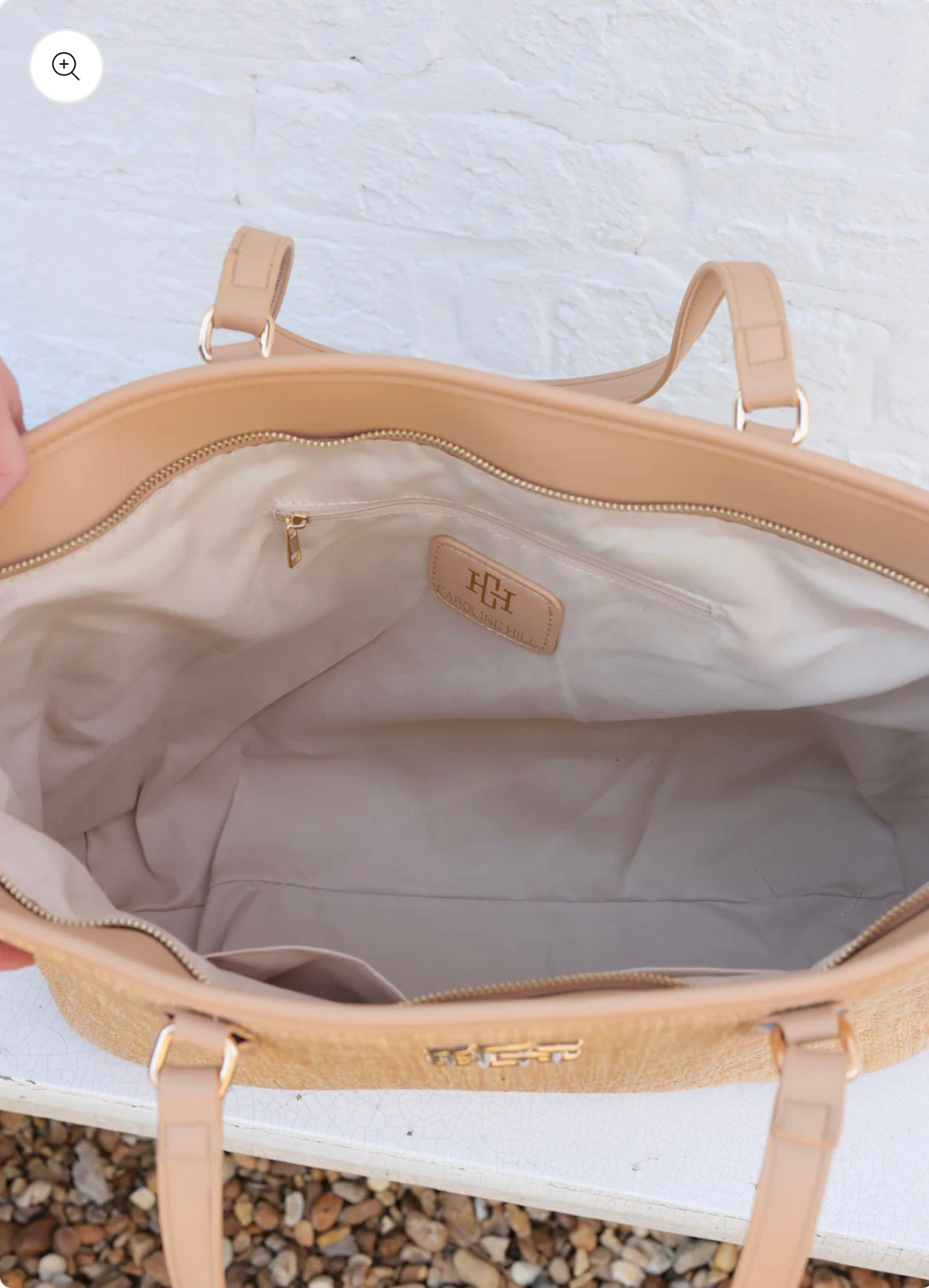 Caroline Hill - James Tote | Natural V Quilted