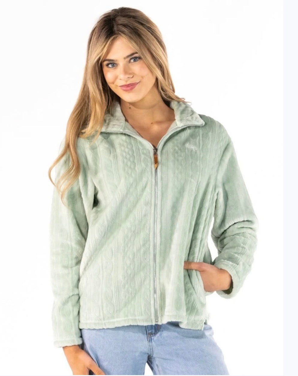 Simply Southern elsie full zip plush jacket harbor