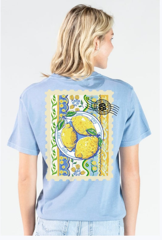 Simply southern mineral washed lemon tshirt