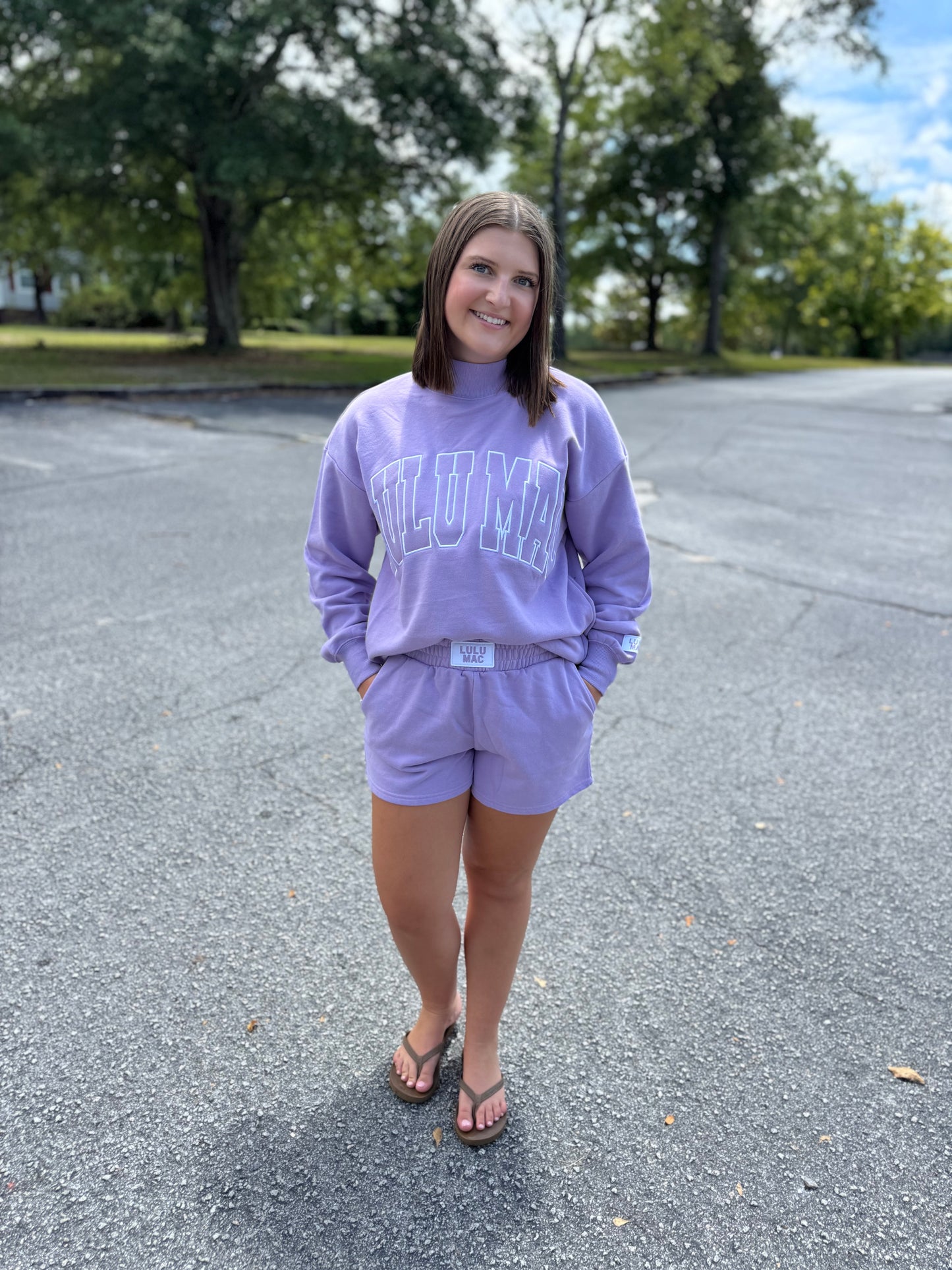 LULU MAC LAVENDER MOCK NECK SWEATSHIRT