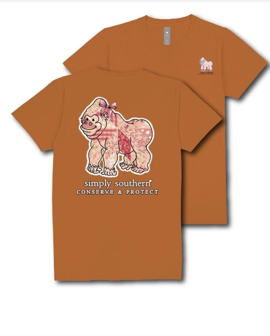 Simply southern youth patched gorilla tracking tshirt