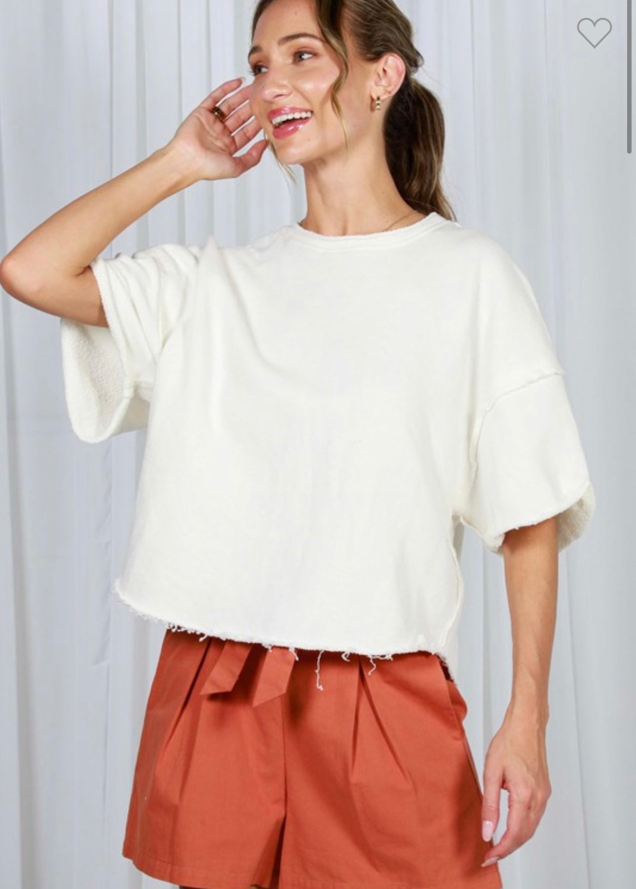 Raw Cut Edge Detailing Vintage-inspired Top in mustard