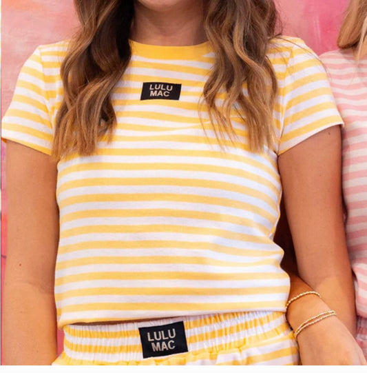 LULU Mac Yellow stripe short sleeve