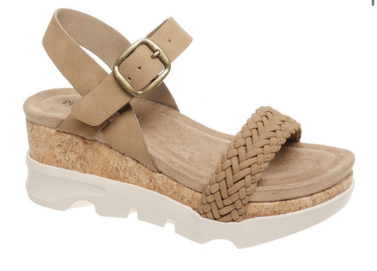 Pierre duma taupe platform wedges