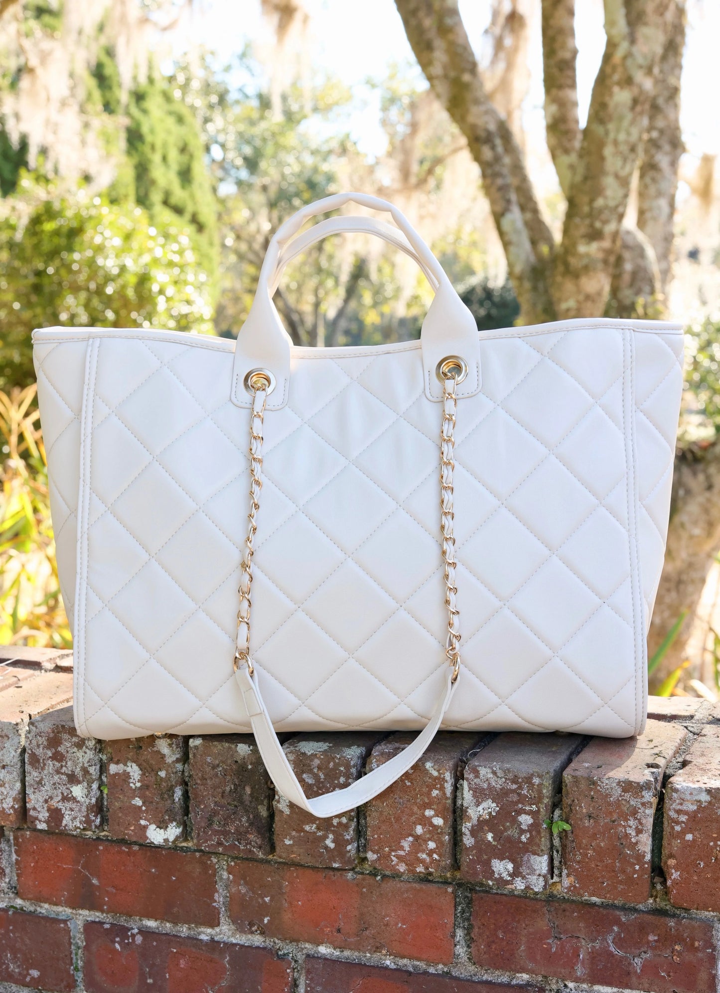 Melissa Tote Bag | Cream Quilted LD