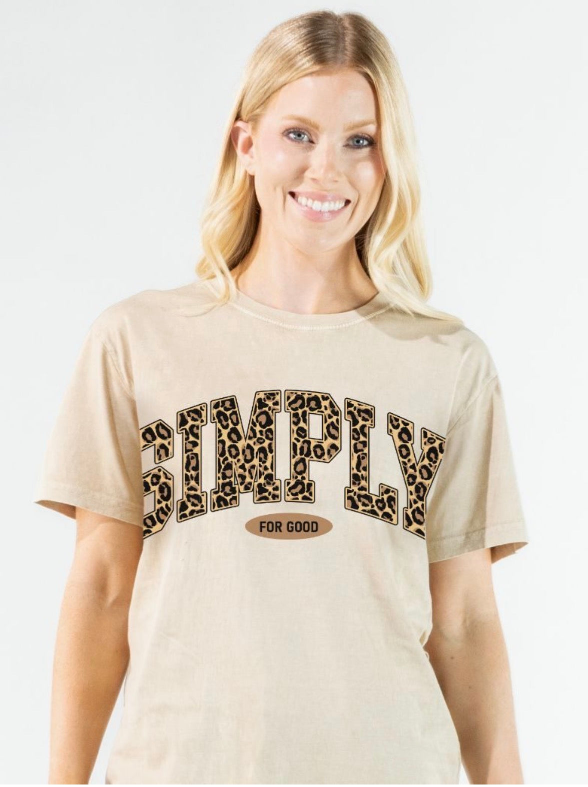 Simply southern mineral washed Leopard logo tshirt