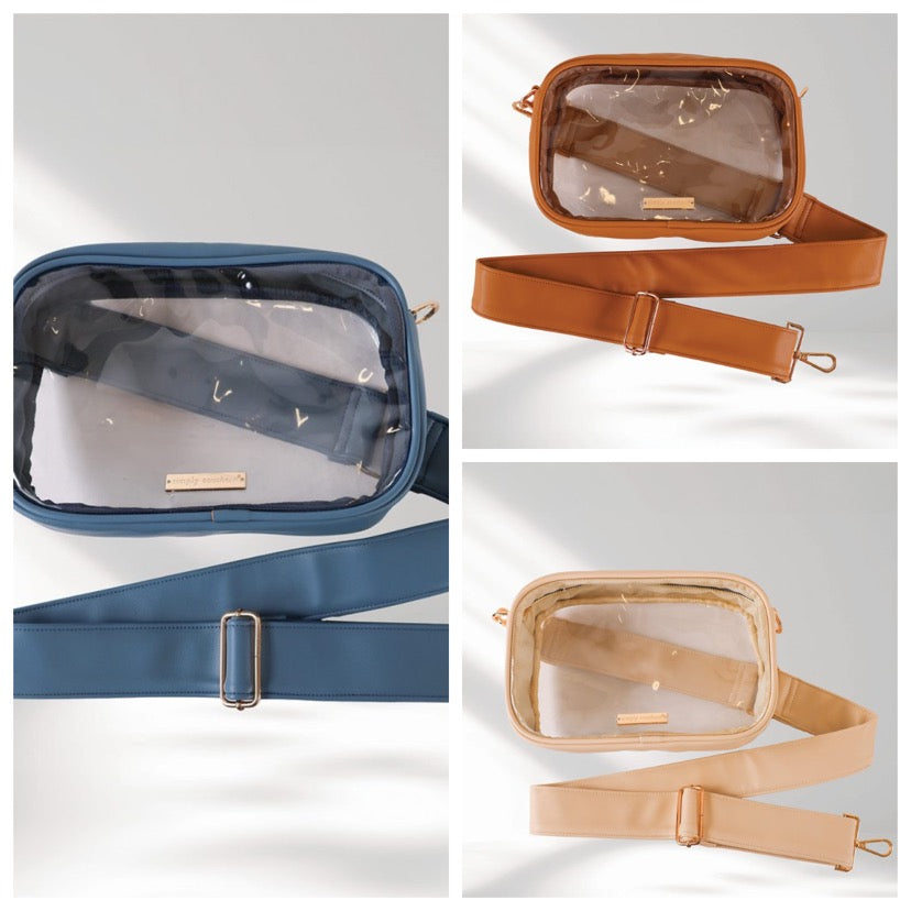 Simply southern leather clear crossbody bag