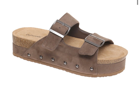 Pierre duma taupe platform wedges