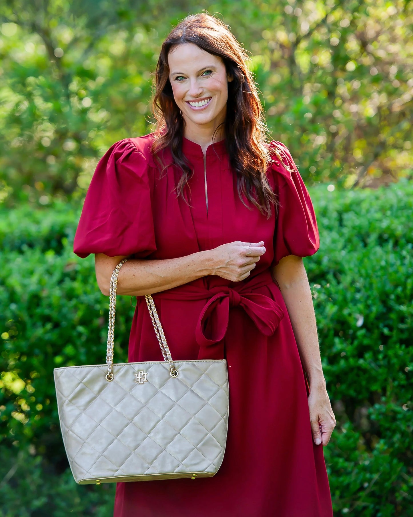 Quentin Quilted Tote | Gold Shimmer