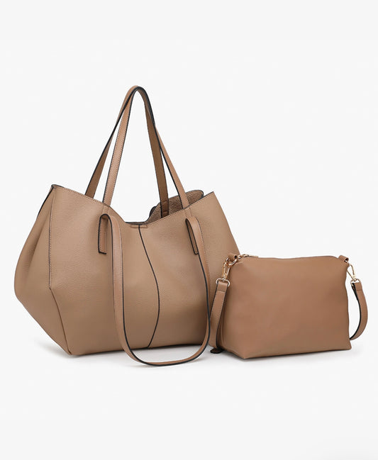 Celeste Distressed Hobo w/ Dual Handles in tan