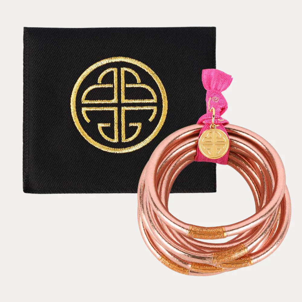ROSE GOLD ALL WEATHER BANGLES® (SET OF 6) - SERENITY PRAYER