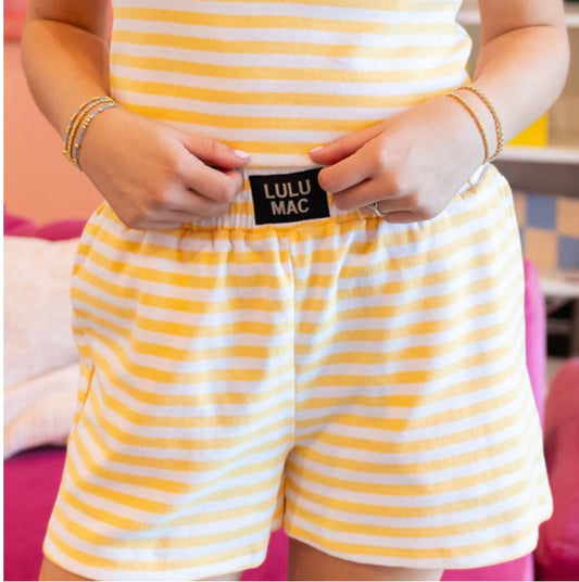 LULU Mac yellow stripe shorts