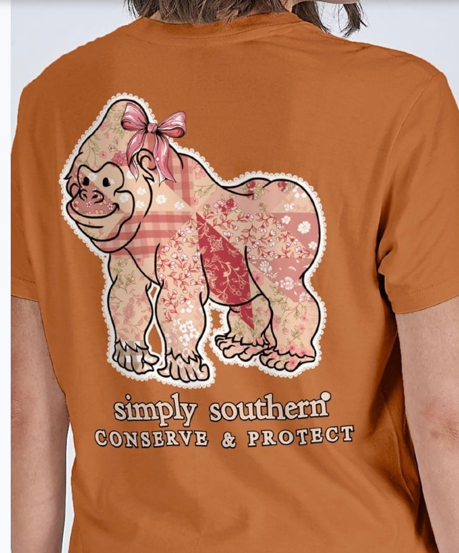 Simply southern youth patched gorilla tracking tshirt