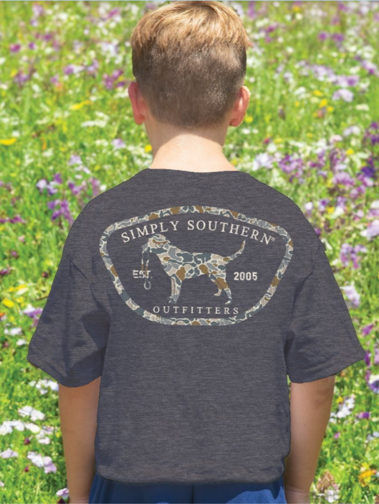 Simply Southern Youth "Camo Dog" Short Sleeve Tee