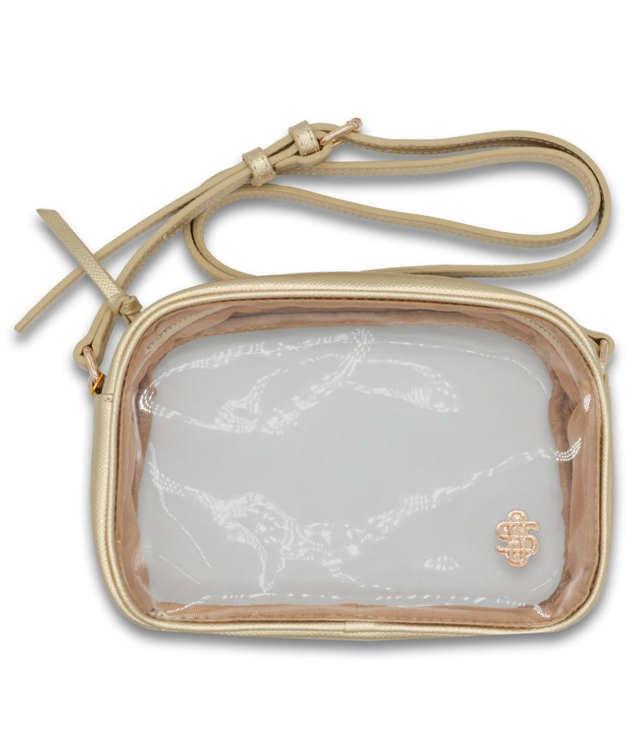 Vegan Leather Stadium Bag | Gold