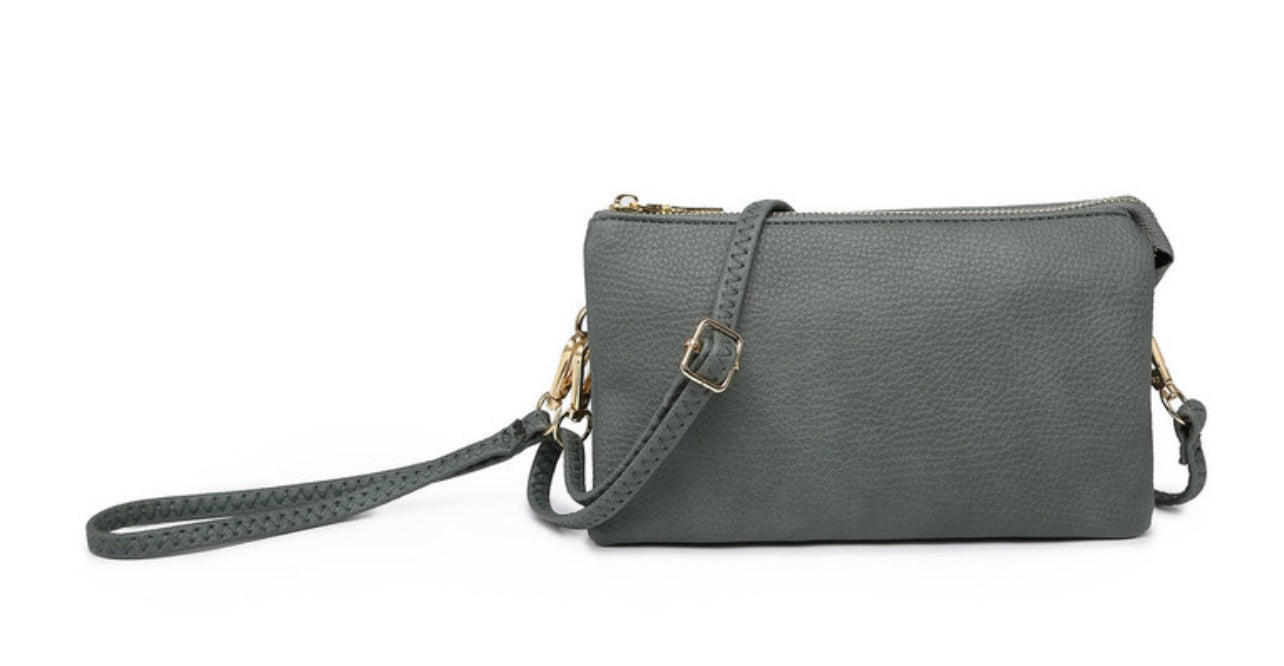 Riley Monogrammable 3 Compartment Crossbody/Wristlet, VARIOUS STYLES