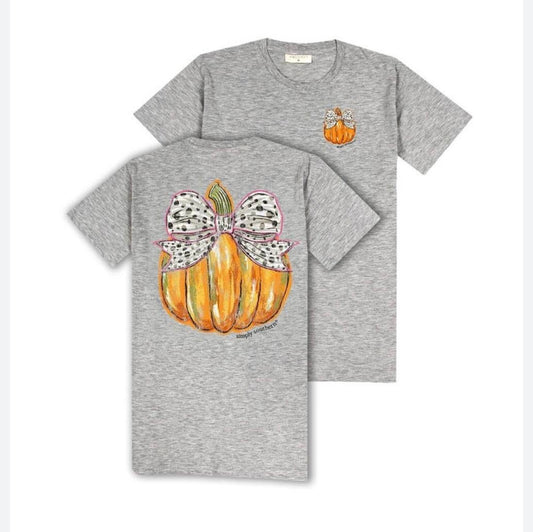 Simply Southern YOUTH Bow Pumpkin Short Sleeve