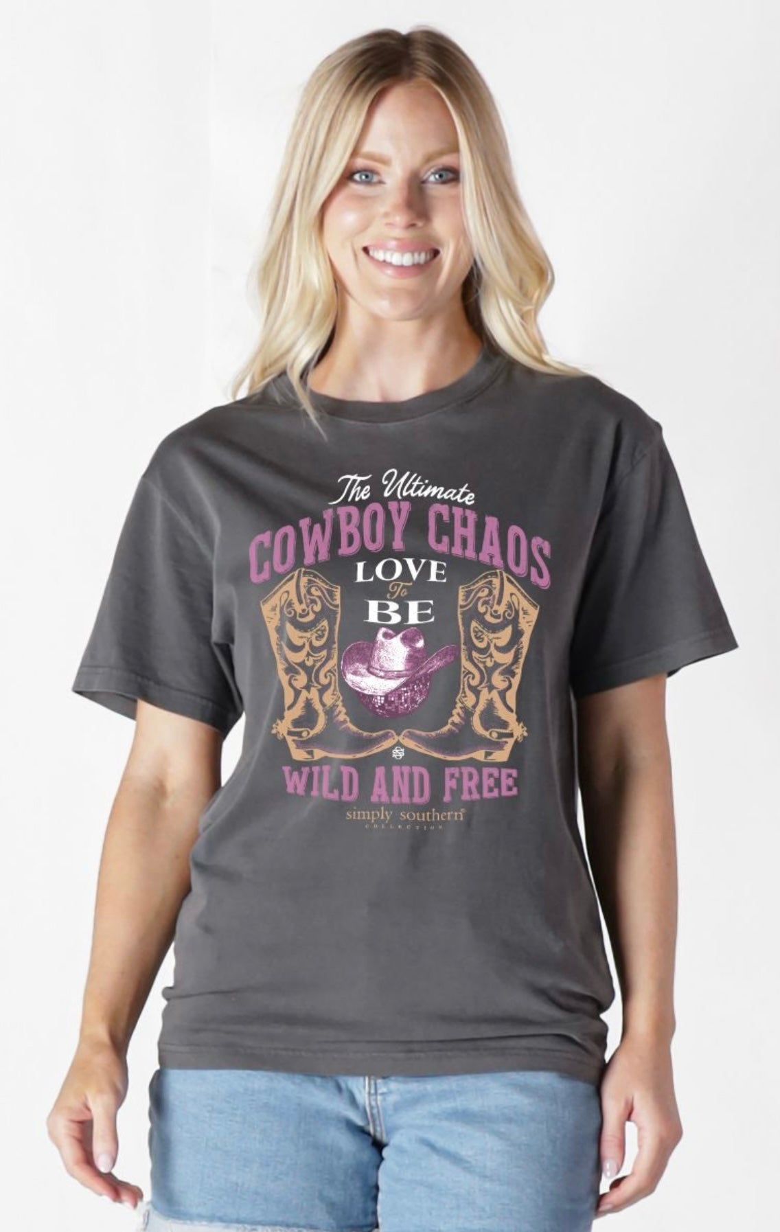Mineral Wash Cowboy Chaos T-Dhirt