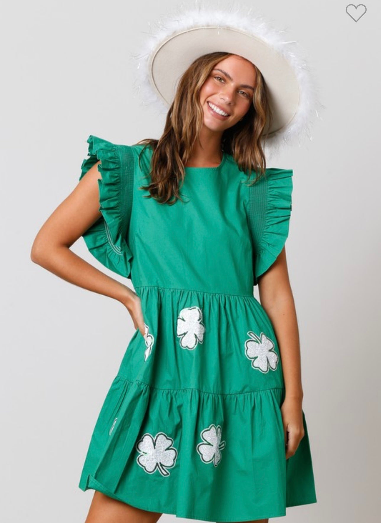 St. Patricks Sequin Clovers Mini Dress