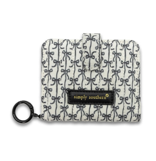Quilted ID Wallet | Black Bows