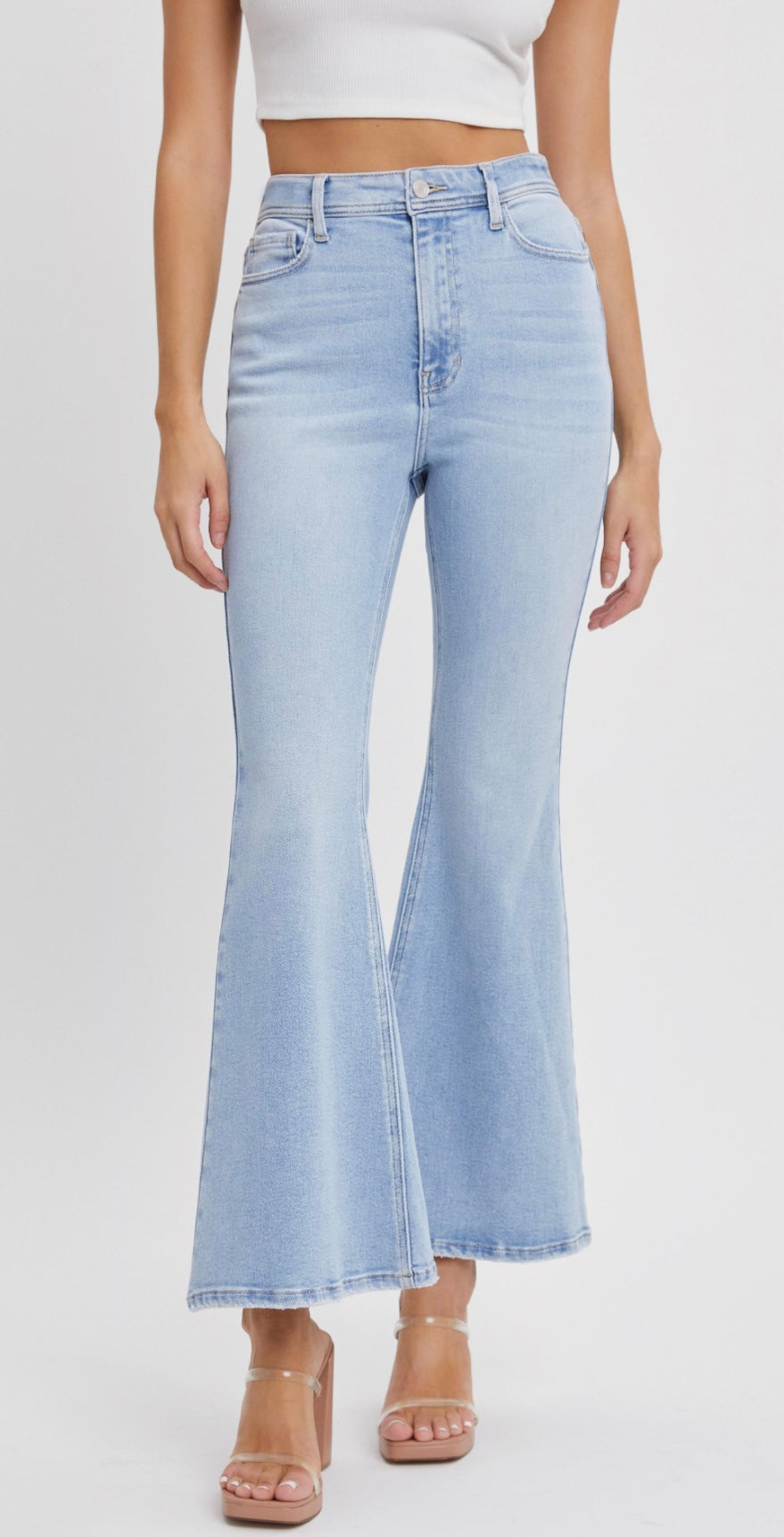 Cello Petite High Rise Super Flare|Light Denim