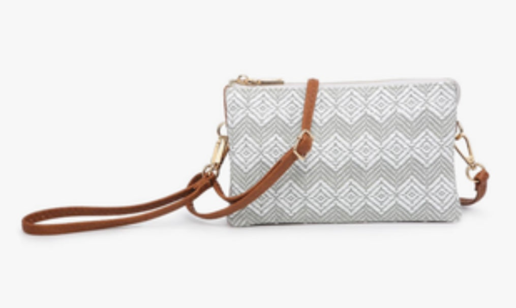 Jen & Co. Woven Diamond 3 Compartment Crossbody/Wrislet