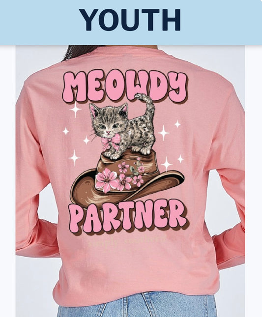YOUTH Simply Southern “Meowdy” Long Sleeve T-Shirt