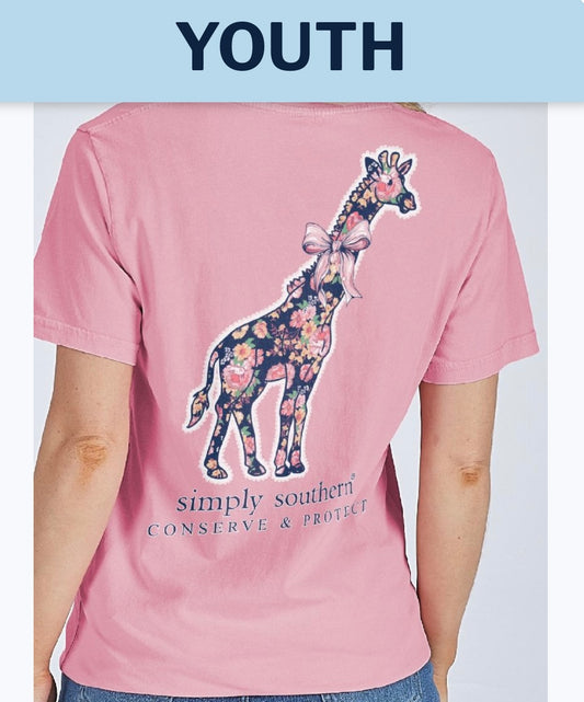 Simply Southern YOUTH “Giraffe Tracking” Short Sleeve