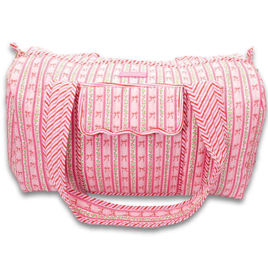 Quilted Duffle Bag | Blush Stripes