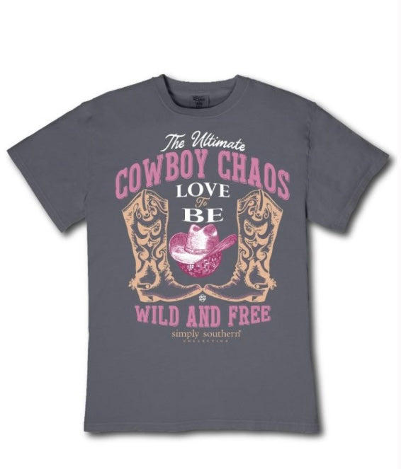 Mineral Wash Cowboy Chaos T-Dhirt