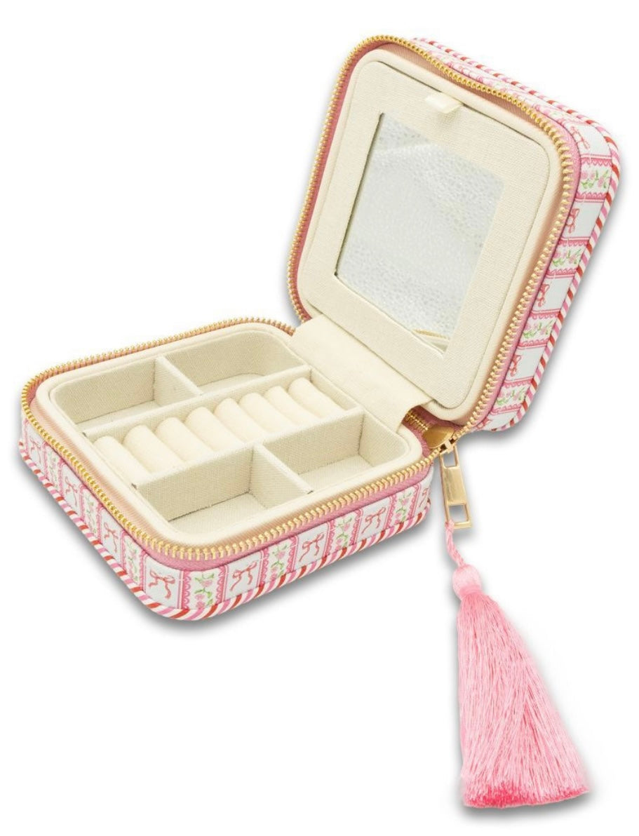 Tassel Jewelry Case | Blush Stripes