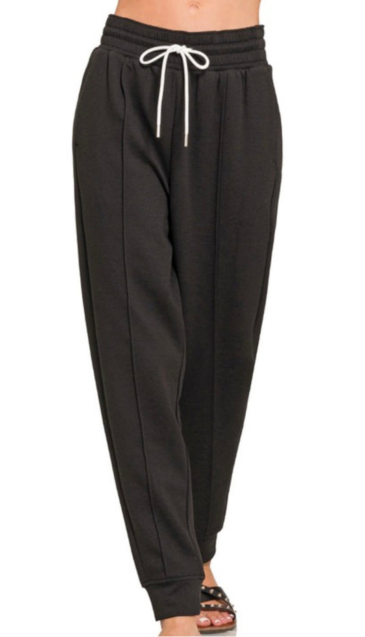 Zenana Scuba Sweatpants | Black