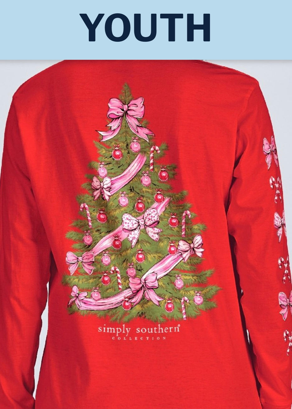 Simply Southern YOUTH Christmas Tree Long Sleeve