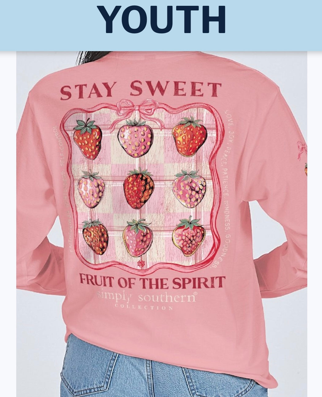 YOUTH Simply Southern “Stay Sweet” Long Sleeve T-Shirt
