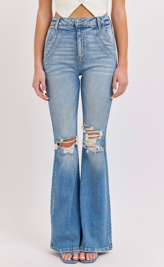 Cello High Rise Super Flare with DBL Front Scoops