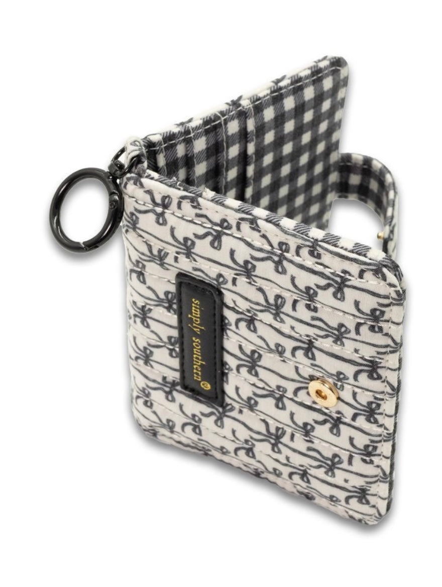 Quilted ID Wallet | Black Bows