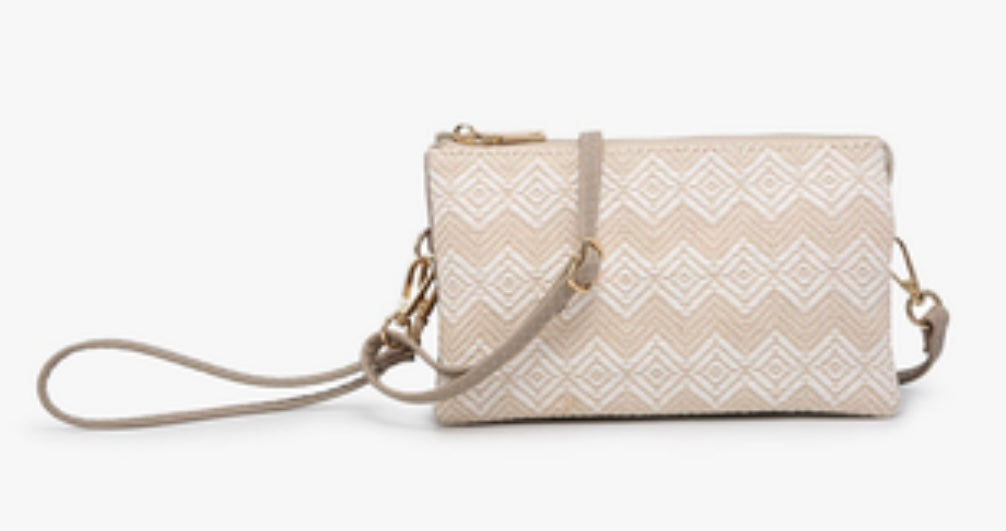 Jen & Co. Woven Diamond 3 Compartment Crossbody/Wrislet