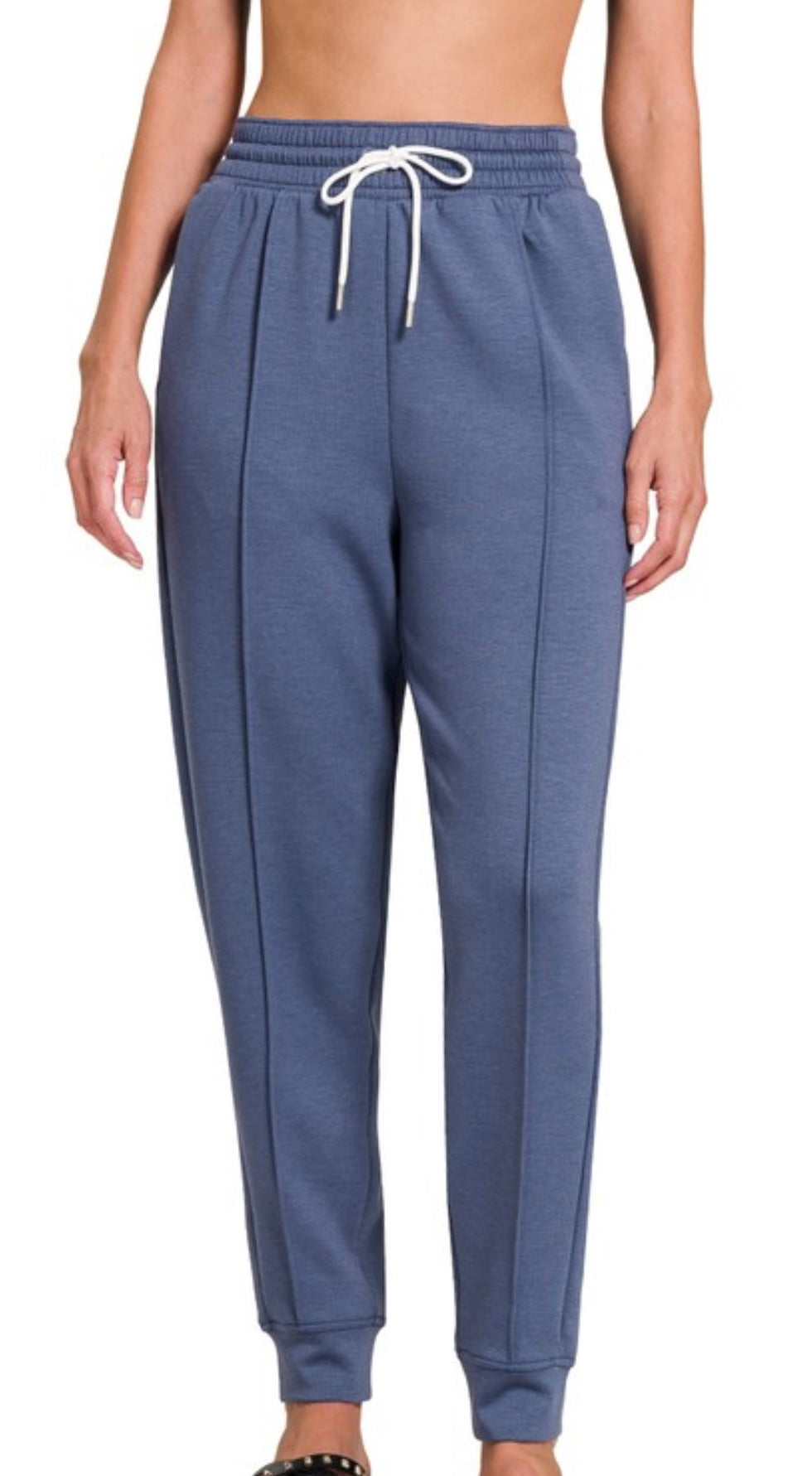 Zenana Scuba Sweatpants | Blue Indigo