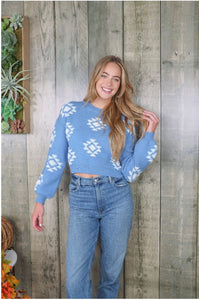 Simply southern crop geo sweater